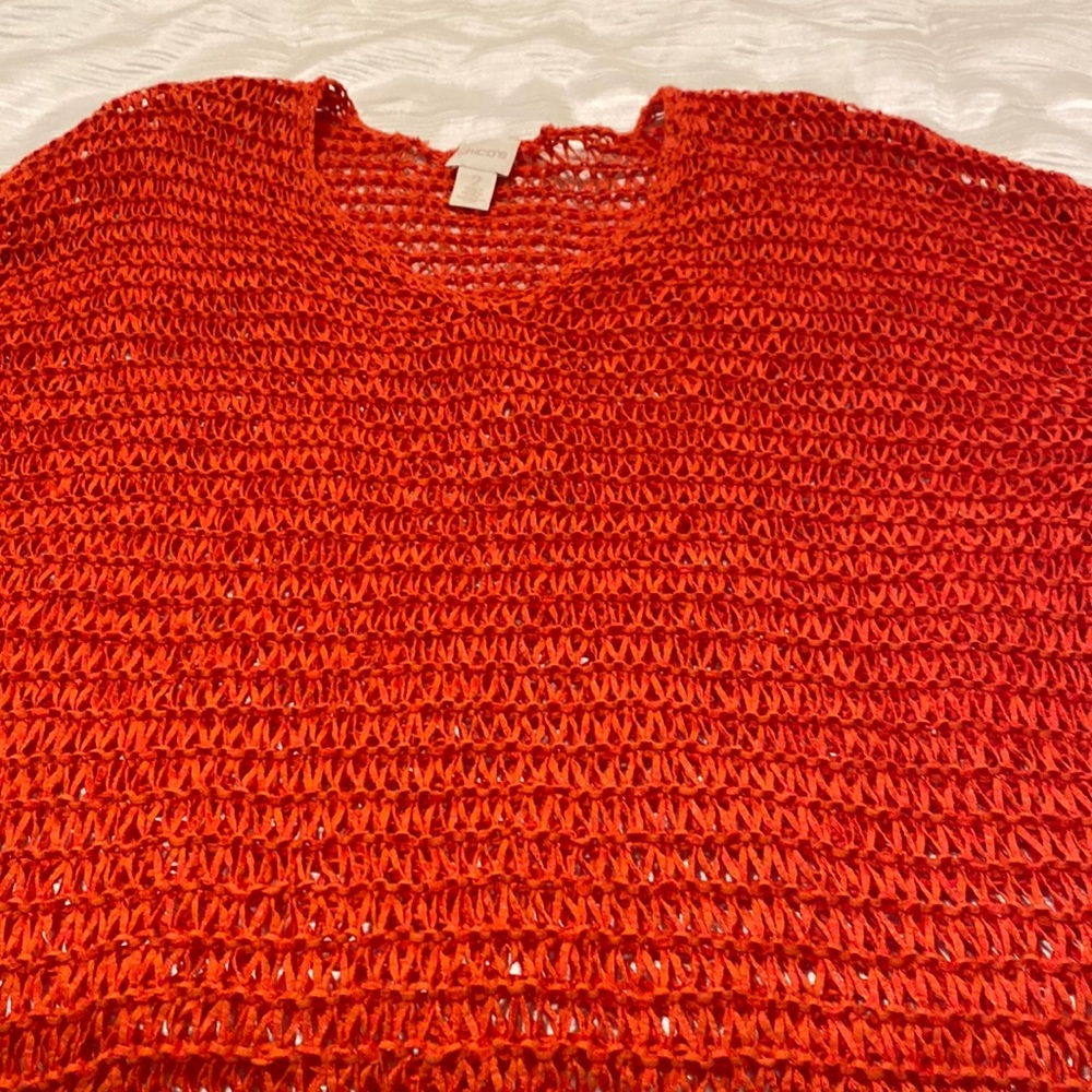 Chicos size 2 fishnet sweater and matching sleeveless shell